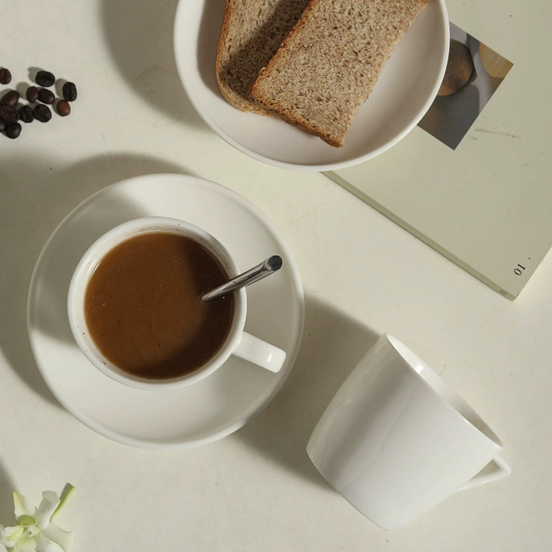 European Porcelain Cappuccino Cup and Saucer Set tableware view 4