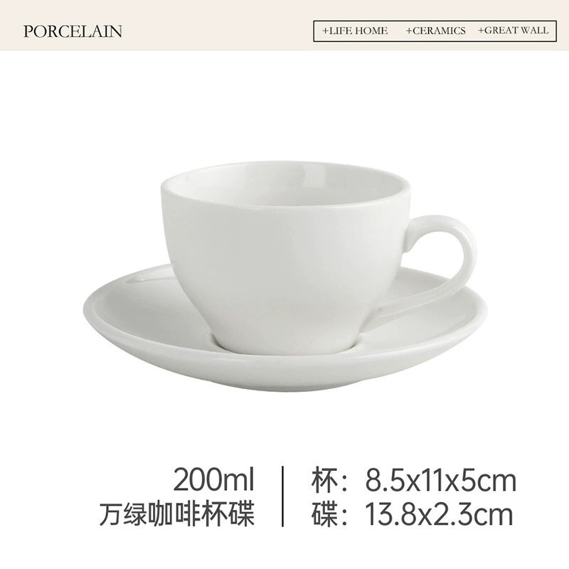 European Porcelain Cappuccino Cup and Saucer Set tableware view 6