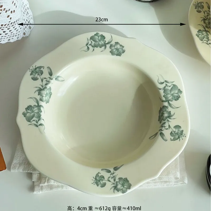 빈티지 세라믹 파스타 플레이트 tableware view 7