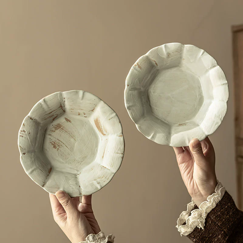 Vintage Octagonal Ceramic Plate tableware view 4