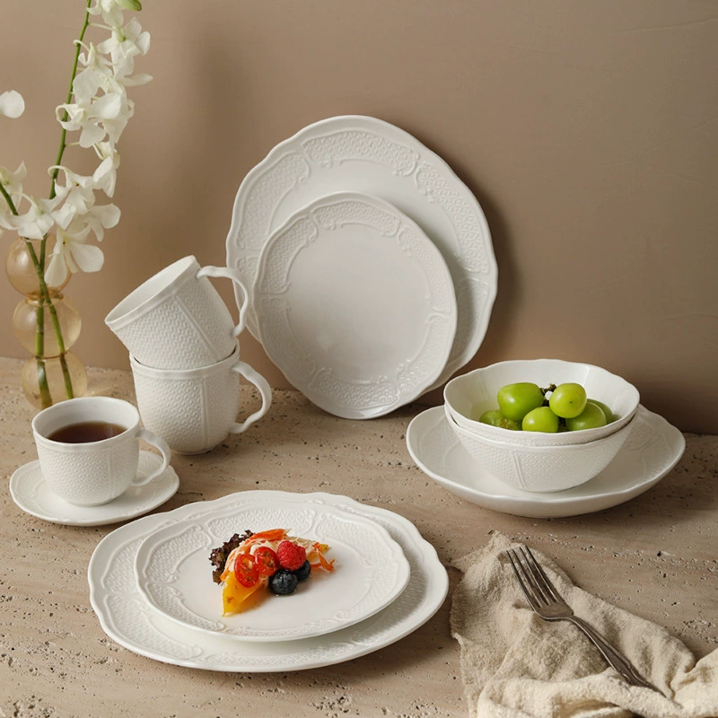 Roman Relief Porcelain Dinnerware Set
