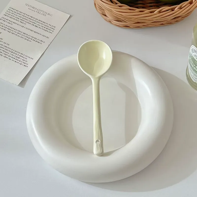 White Ceramic Spoon tableware view 2