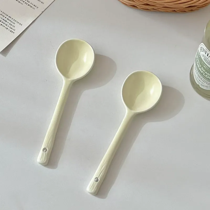 White Ceramic Spoon tableware view 3
