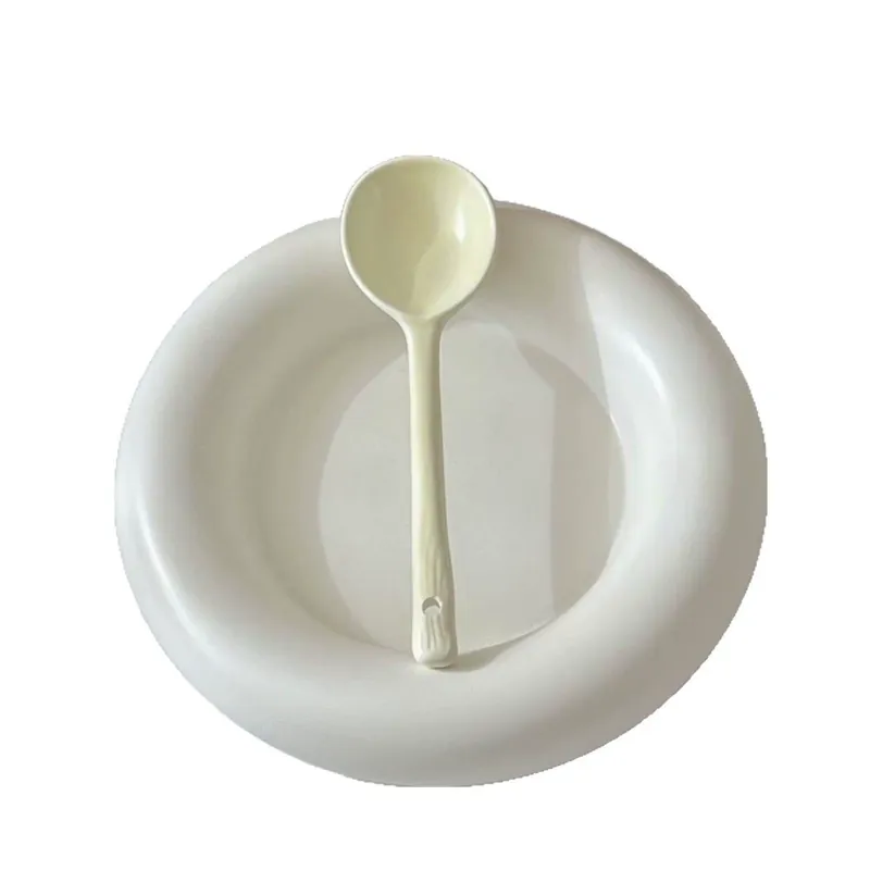 White Ceramic Spoon tableware view 5