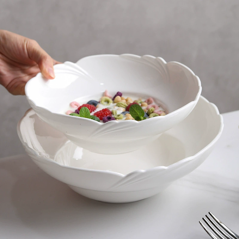 Petal-Shaped Porcelain Dessert Bowl