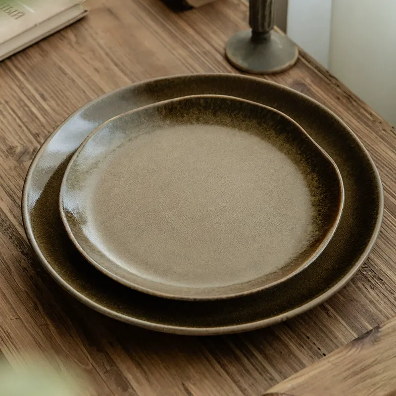 Vintage Irregular Ceramic Plate tableware view 2