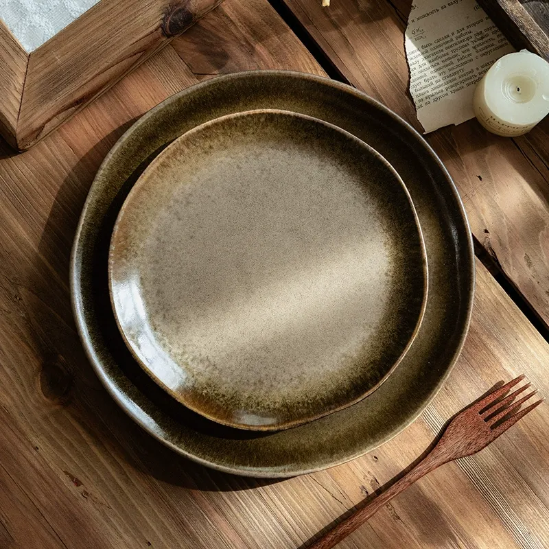 Vintage Irregular Ceramic Plate tableware view 3
