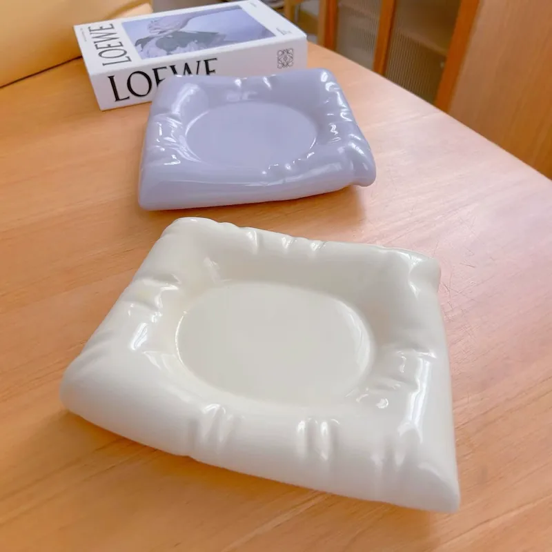 Creative Pillow-Shaped Ceramic Serving Plate tableware view 3