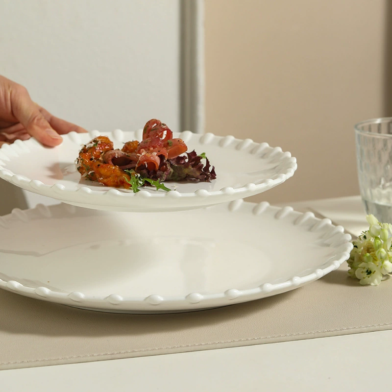 طبق ستيك من البورسلين بنقش زهري tableware view 4