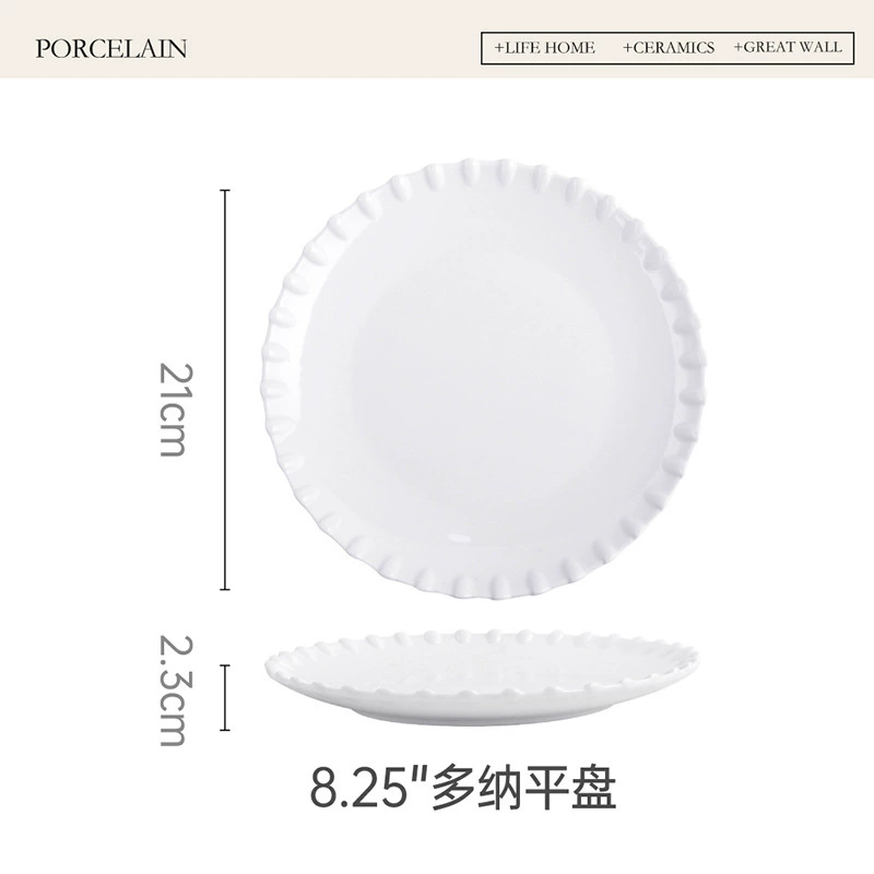 طبق ستيك من البورسلين بنقش زهري tableware view 6