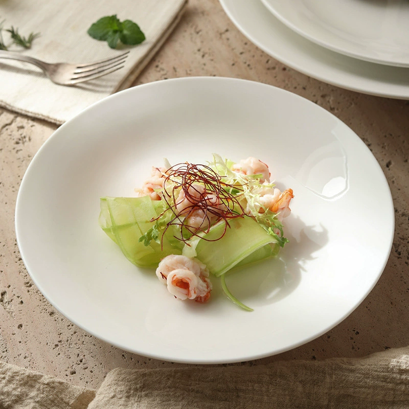 White Porcelain Deep Dinner Plate