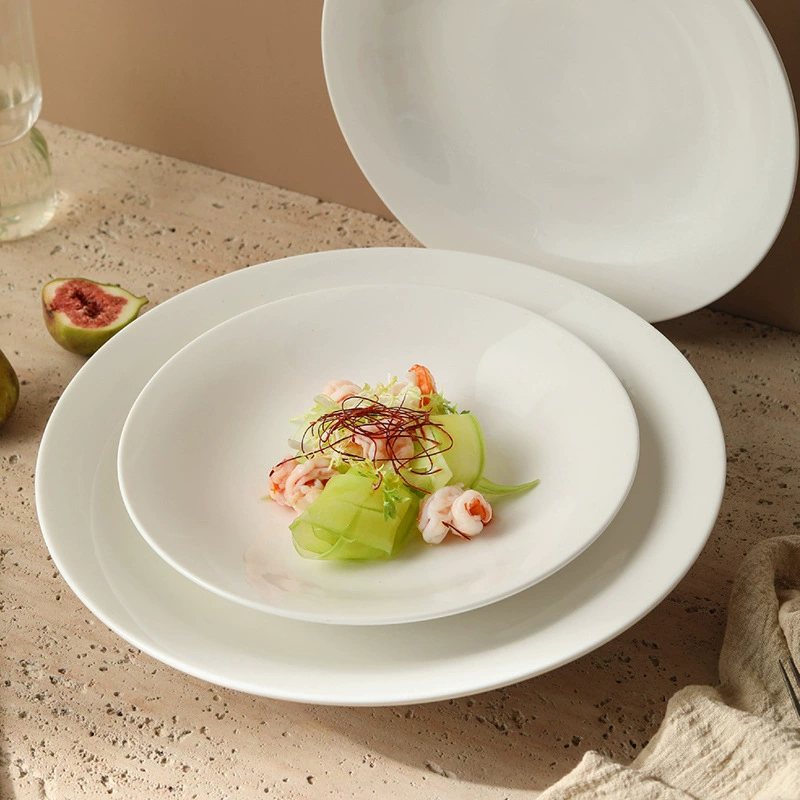 Assiette creuse en porcelaine blanche tableware view 4