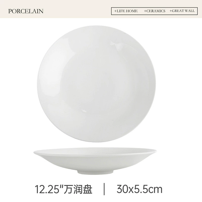 Assiette creuse en porcelaine blanche tableware view 8