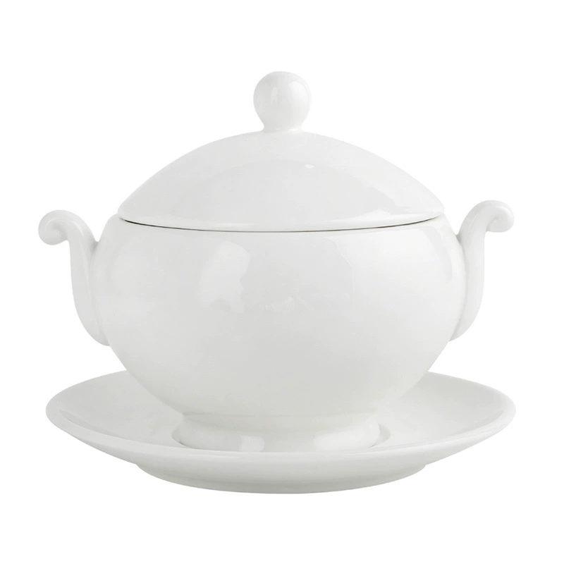 وعاء حساء مغطى من البورسلين بمقابض tableware view 5