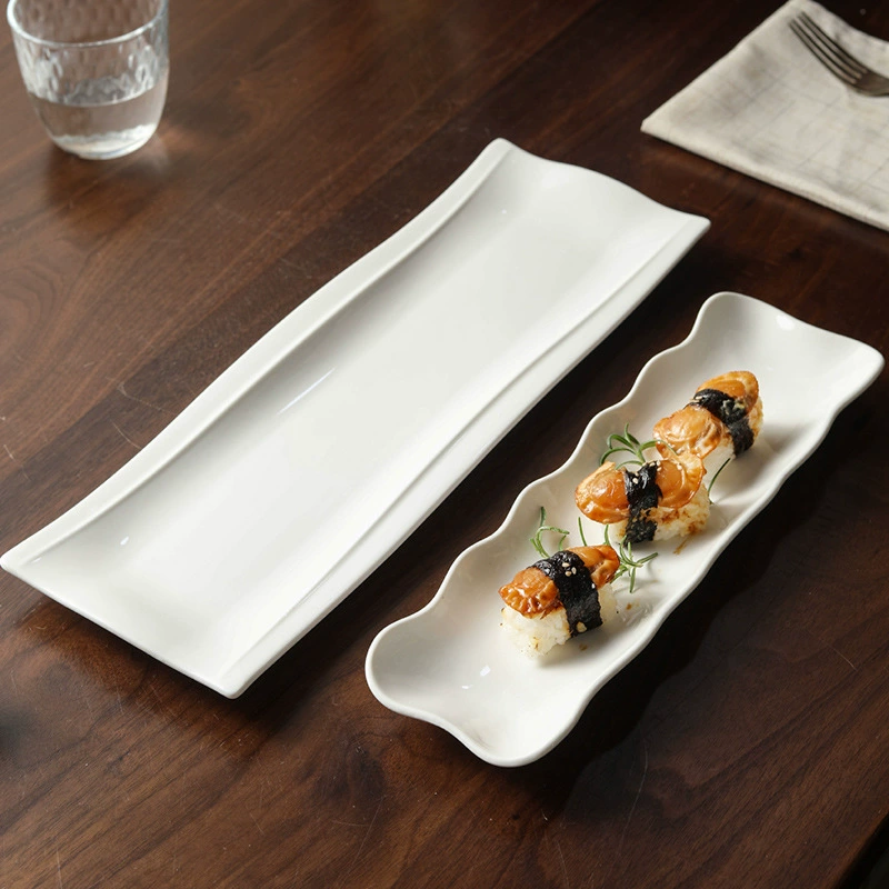 Japanese Style Porcelain Rectangular Sushi Plate