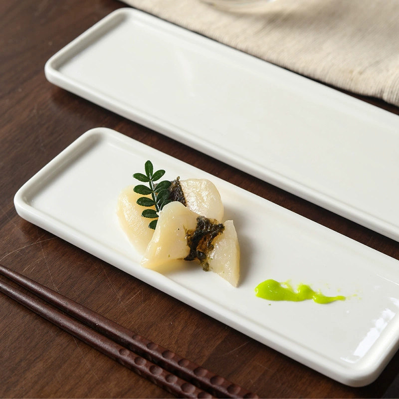 Japanese Style Porcelain Rectangular Dessert Plate tableware view 4