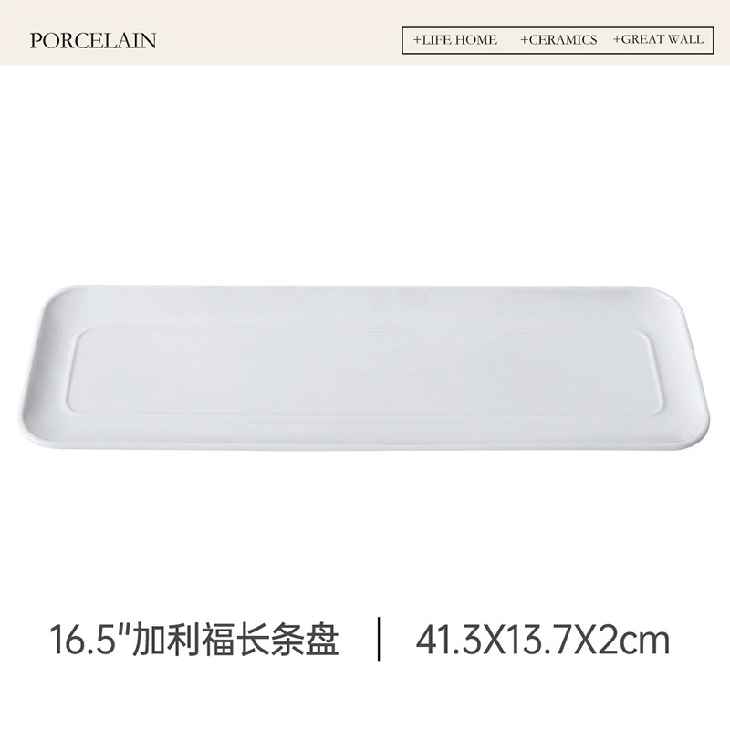 Japanese Style Porcelain Rectangular Dessert Plate tableware view 9