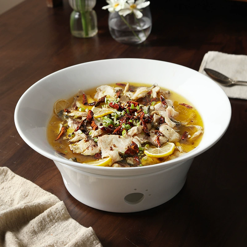 Porcelain Heated Serving Bowl for Fish