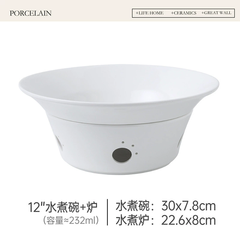 Porcelain Heated Serving Bowl for Fish tableware view 6