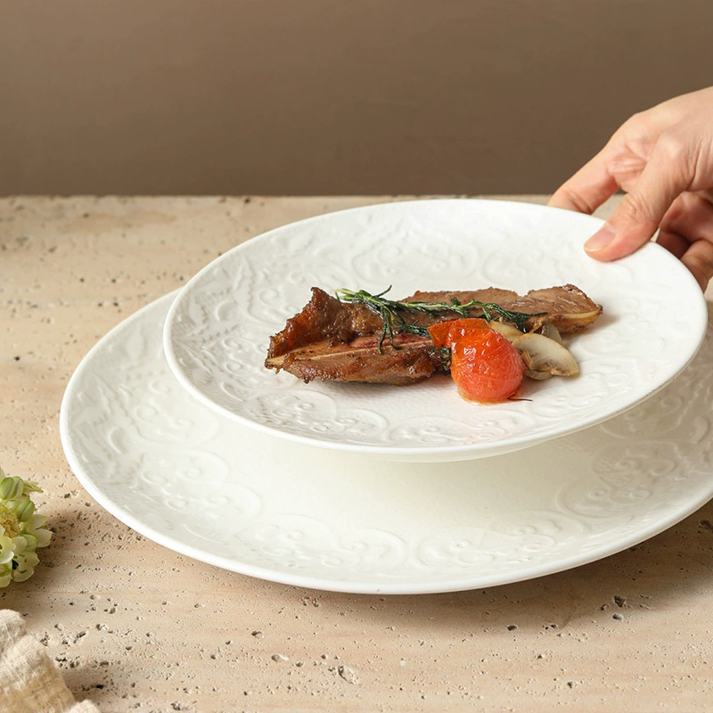로마 부조 도자기 스테이크 접시 tableware view 2