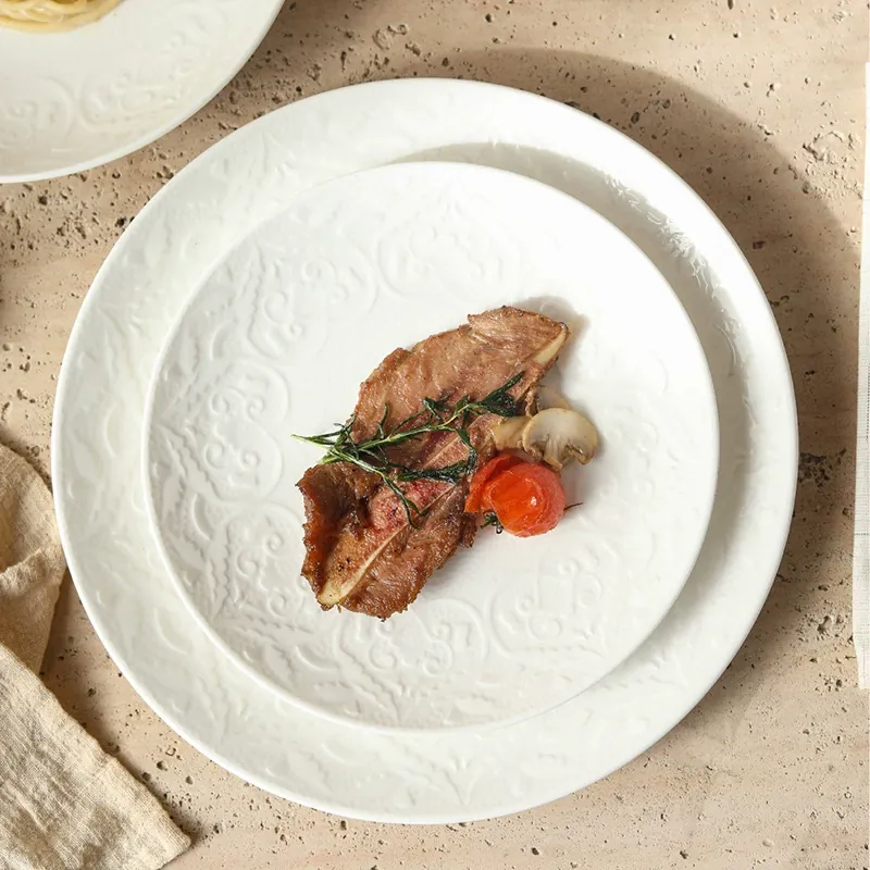 로마 부조 도자기 스테이크 접시 tableware view 3