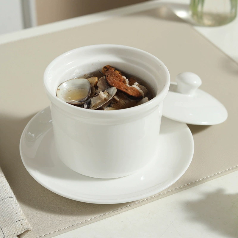 Porcelain Covered Soup Cup for One tableware view 4