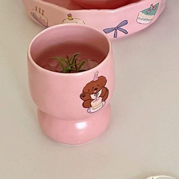 Matte Cartoon Ceramic Mug tableware view 6