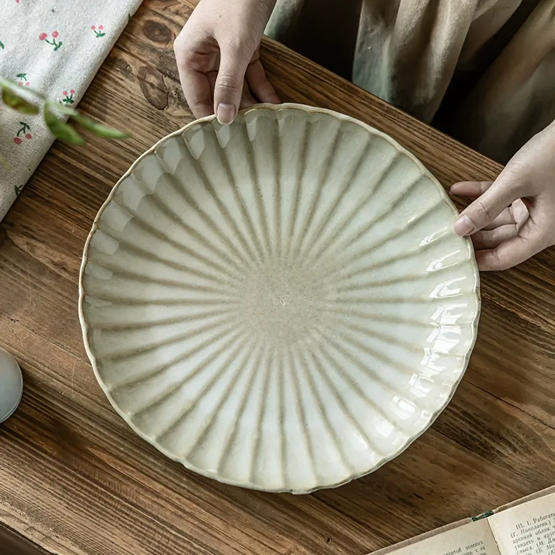 Vintage Petal Shape Ceramic Plate
