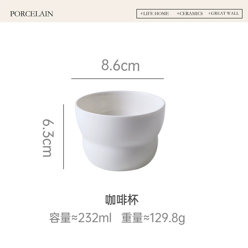 Porcelain Latte Cup and Saucer Set tableware view 6