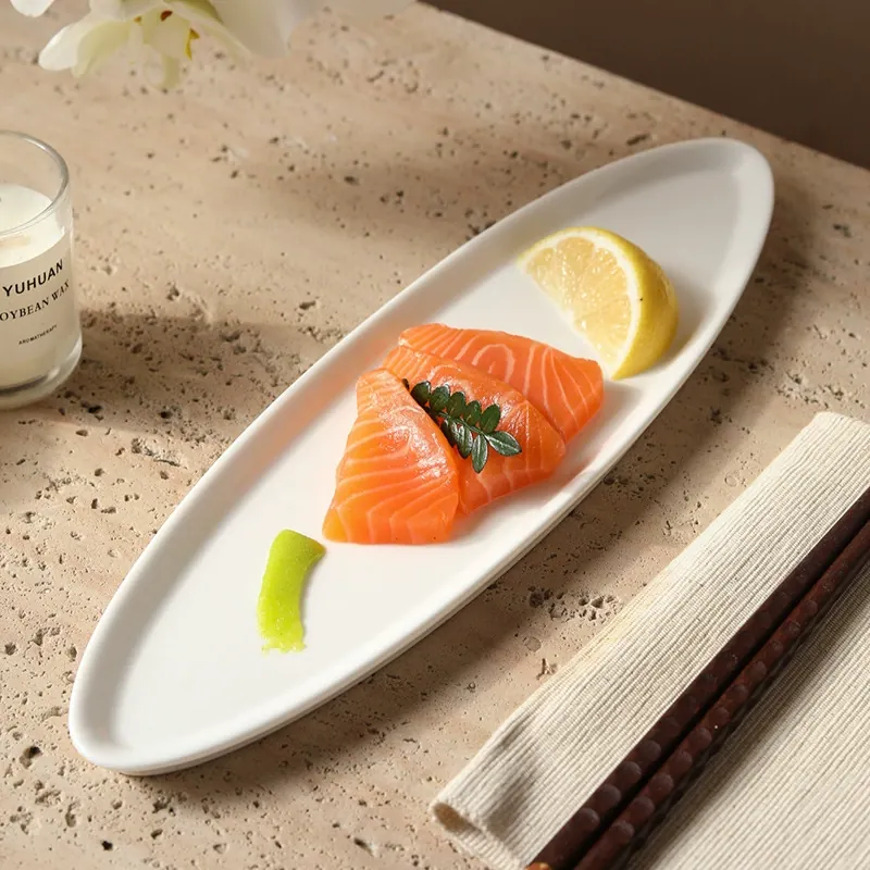 백자 직사각 초밥 접시 tableware view 2
