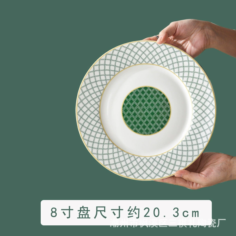 Green Ceramic Dinnerware Set tableware view 7