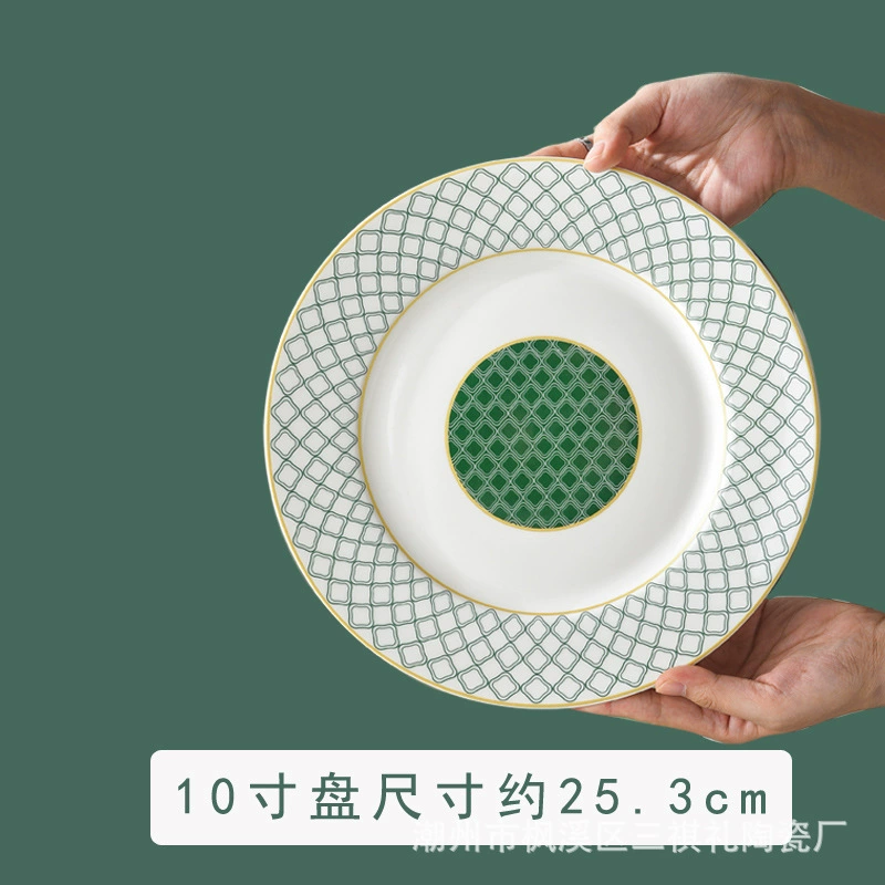 Green Ceramic Dinnerware Set tableware view 8