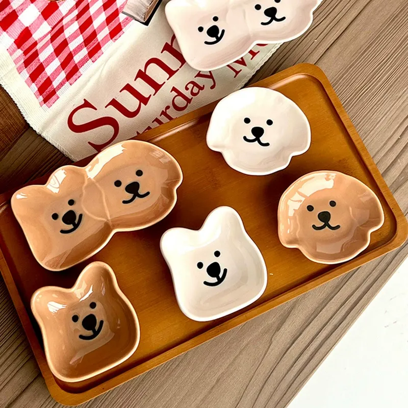 Ceramic Sauce Dish with Bear Design