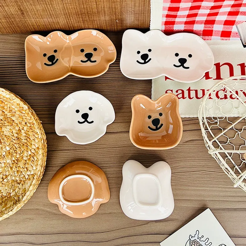곰 디자인 세라믹 소스 접시 tableware view 2