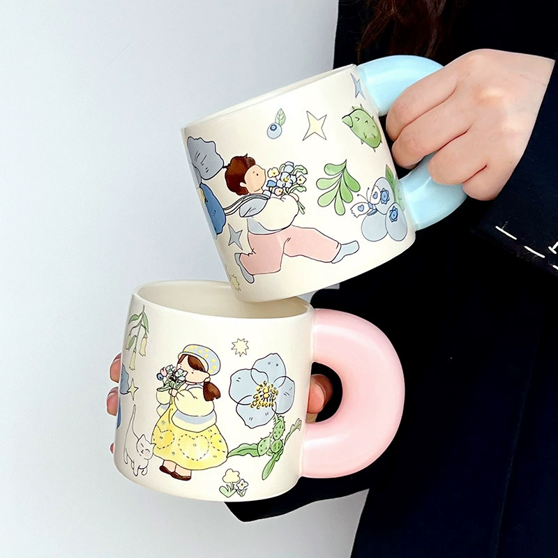 Ceramic Mug with Flower Design