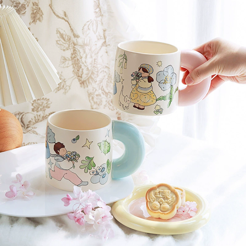 Mug en céramique avec motif fleur tableware view 2