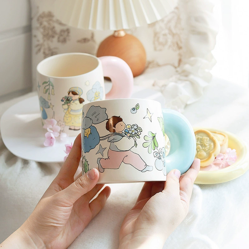 Mug en céramique avec motif fleur tableware view 3