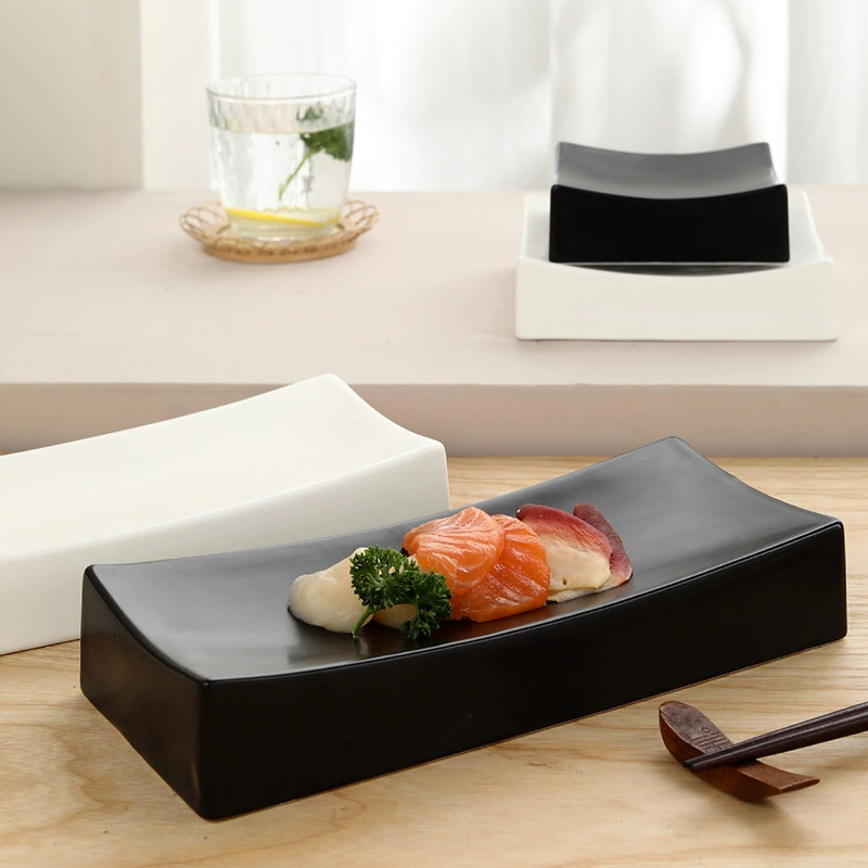 Prato quadrado de sushi em porcelana estilo japonês tableware view 2