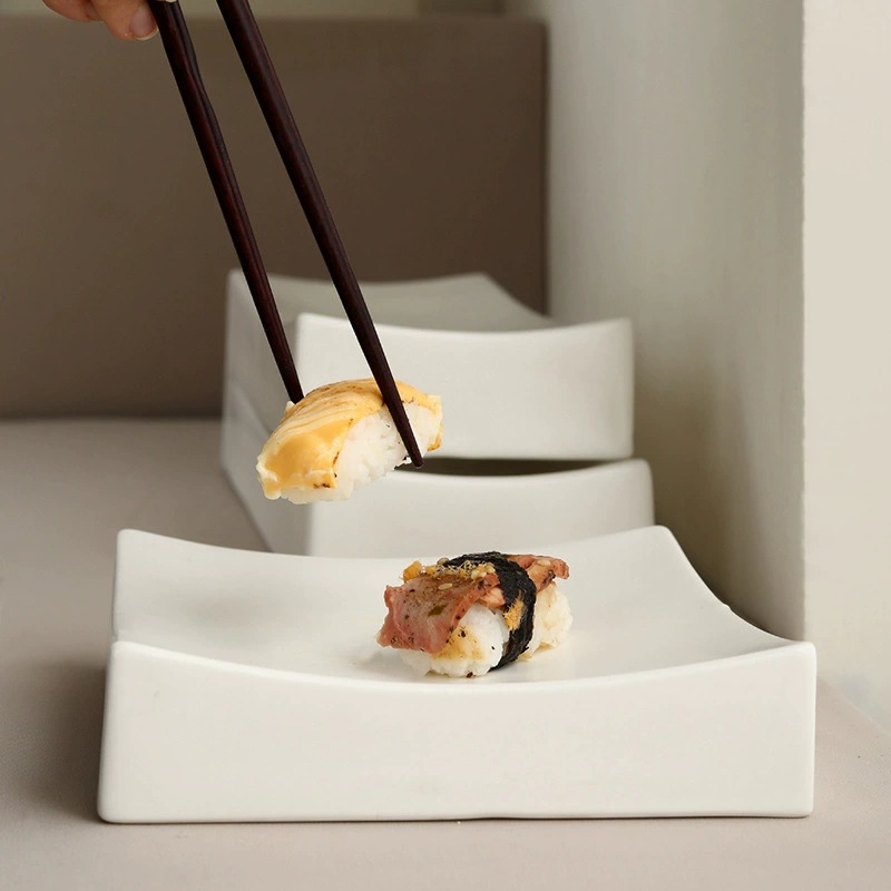 Prato quadrado de sushi em porcelana estilo japonês tableware view 3