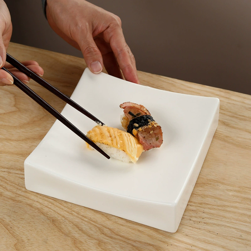 Prato quadrado de sushi em porcelana estilo japonês tableware view 4