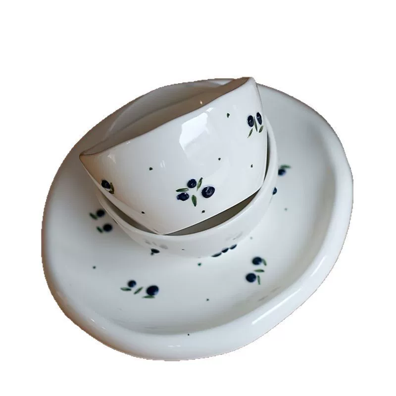 Ceramic Coffee Cup and Saucer Set with Fruit Design tableware view 5