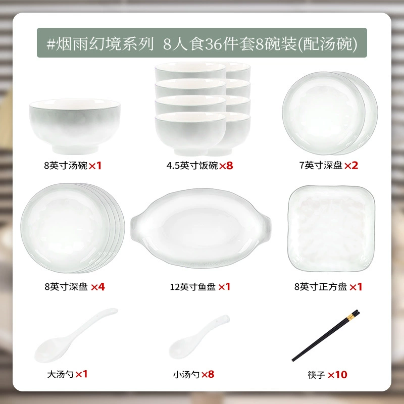 Porcelain Dinnerware Set tableware view 10