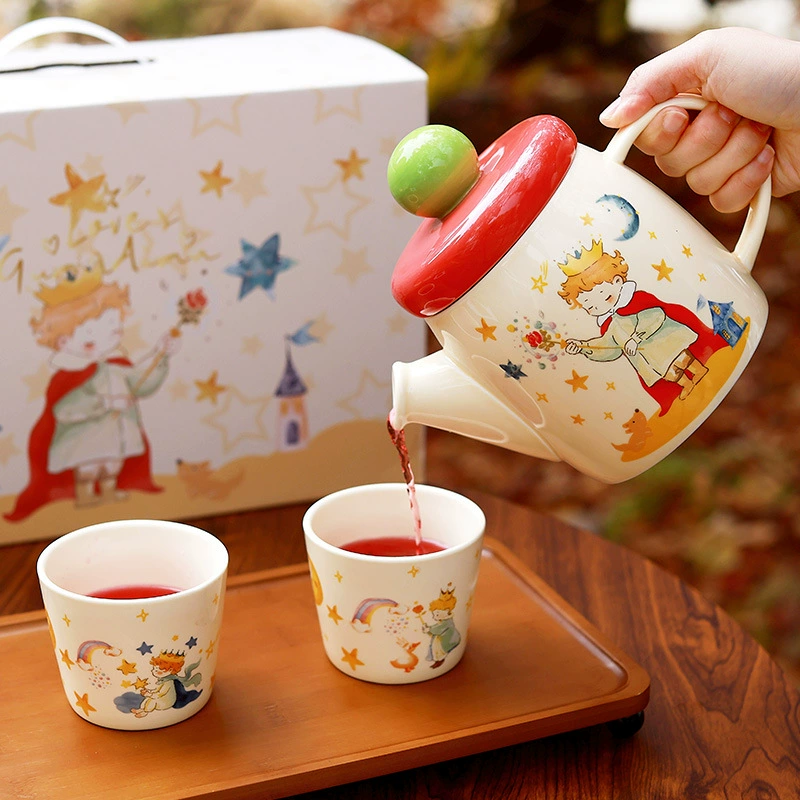 Ceramic Tea Set with Cartoon Design tableware view 2