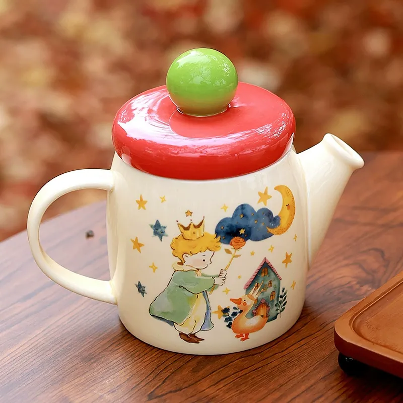 Ceramic Tea Set with Cartoon Design tableware view 3