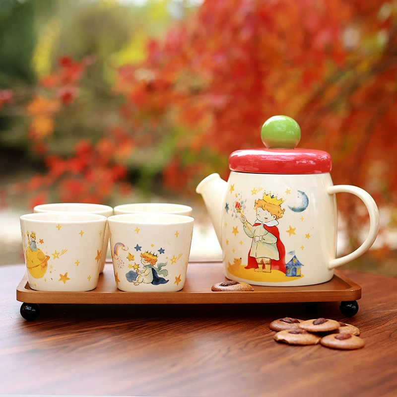 Ceramic Tea Set with Cartoon Design tableware view 4