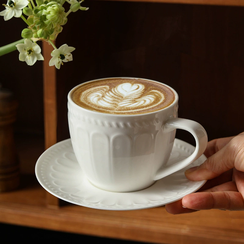 Porcelain Cappuccino Cup and Saucer Set