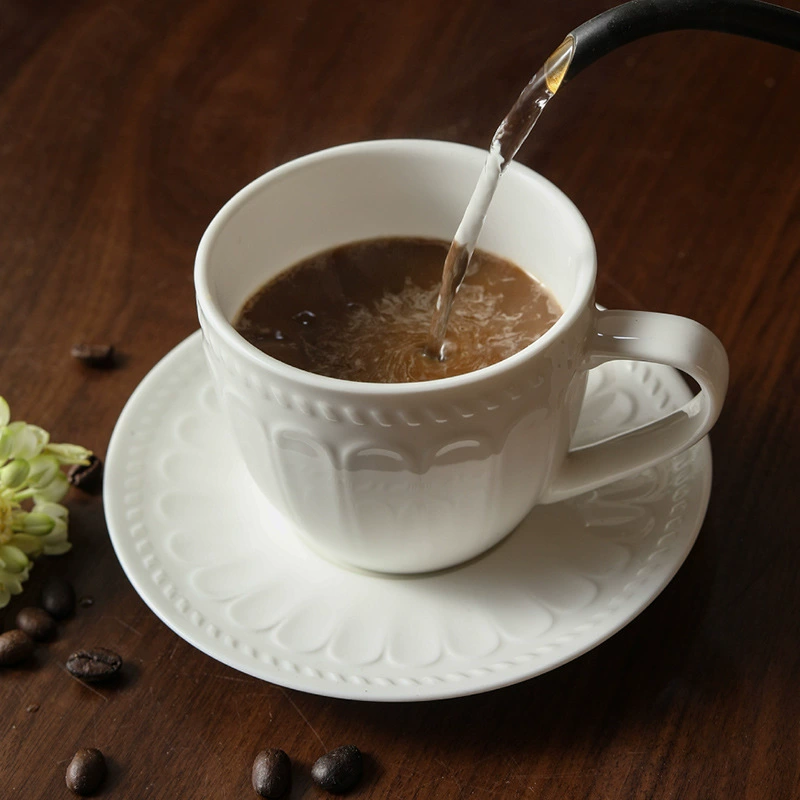 Porcelain Cappuccino Cup and Saucer Set tableware view 3