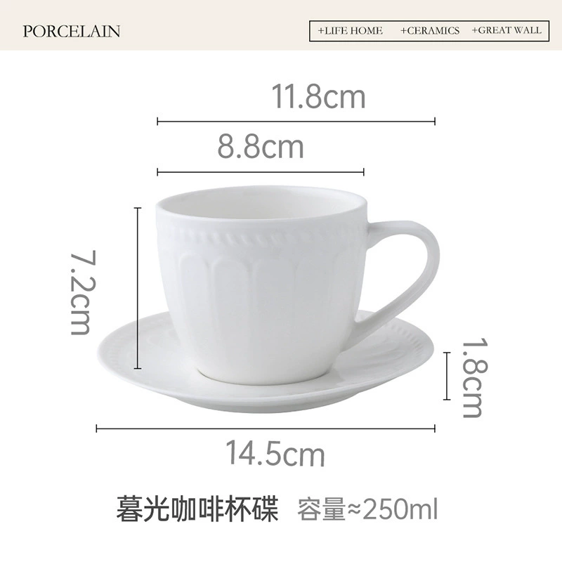 Porcelain Cappuccino Cup and Saucer Set tableware view 6