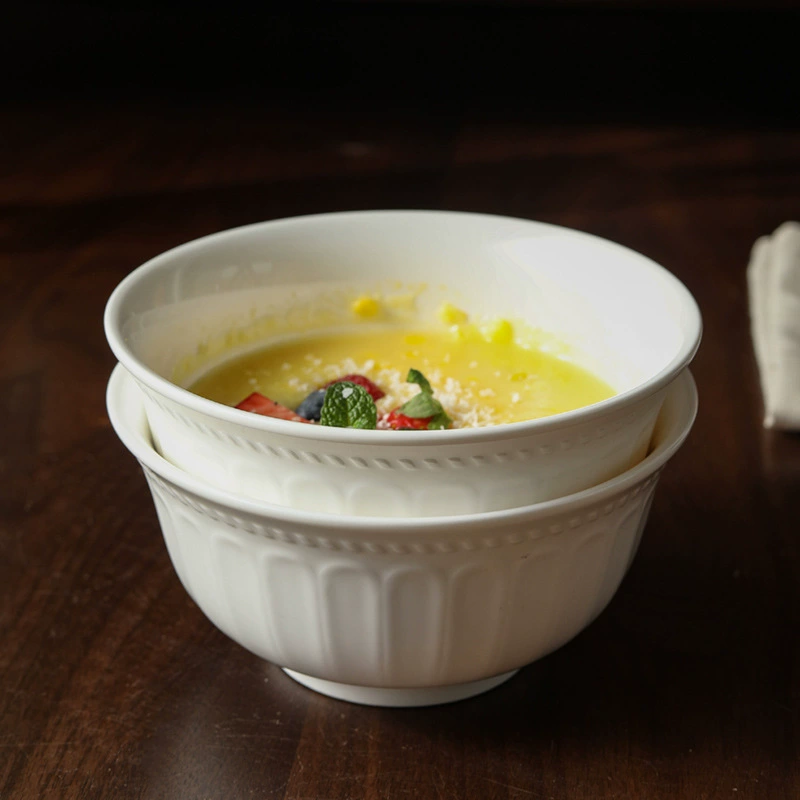 Porcelain Fruit Bowl with Relief tableware view 3