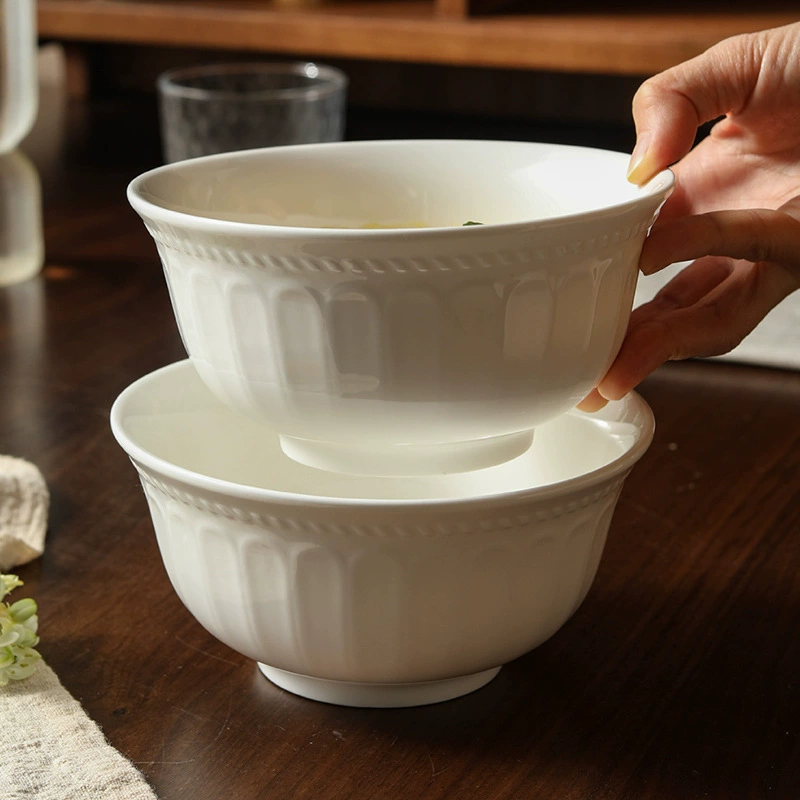 Porcelain Fruit Bowl with Relief tableware view 4